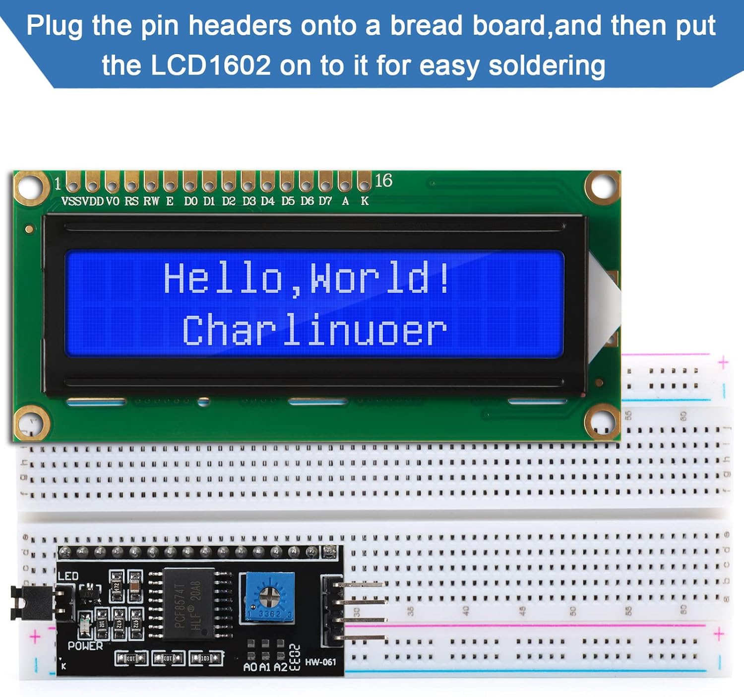 Pi Display - 1 Set 1602 LCD 20*4 Blauer