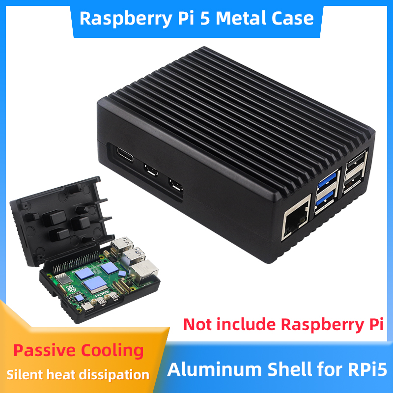 Pi Cooler - Raspberry Pi 5 Aluminiumgehäuse, gepanzerte Schale,