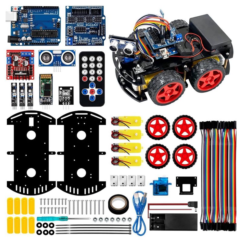 Arduino Kit - WOWFU-4WD Smart Roboter-Auto-Bausatz für Arduino UNO