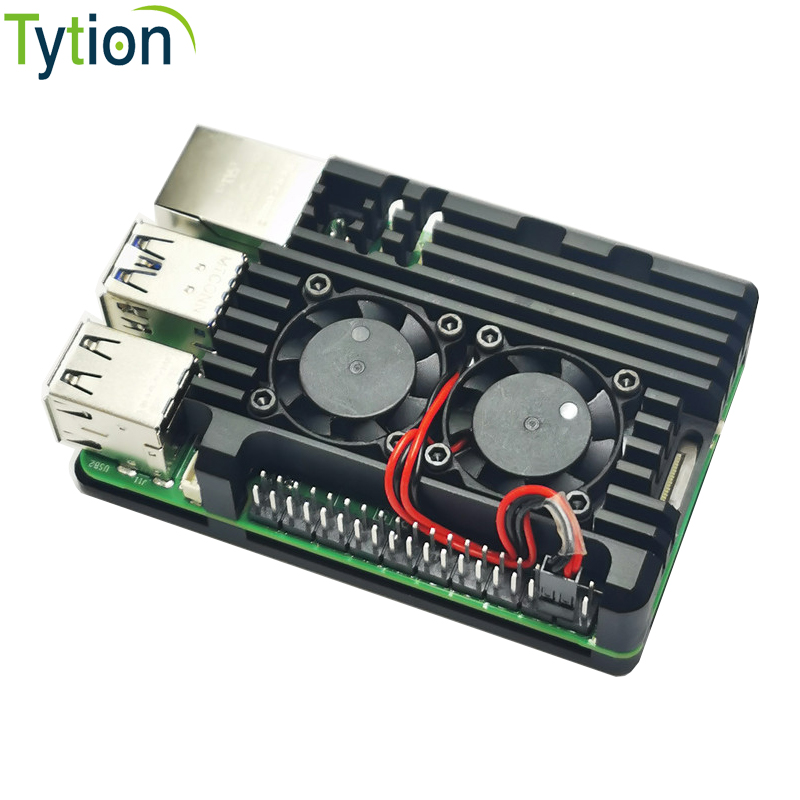 Pi 5 Case - Raspberry Pi 5 Gehäuse mit Doppellüfter-Kühlkörper,