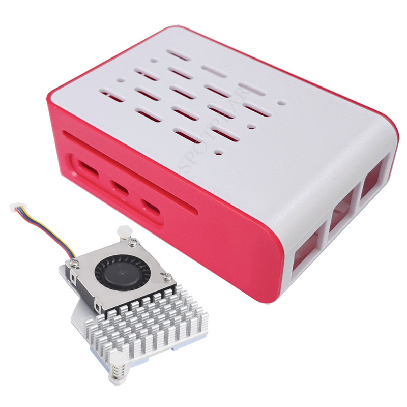 Raspberry Pi 5, rot-weißes Küh – Pi 5 Case Bewertung und Preis