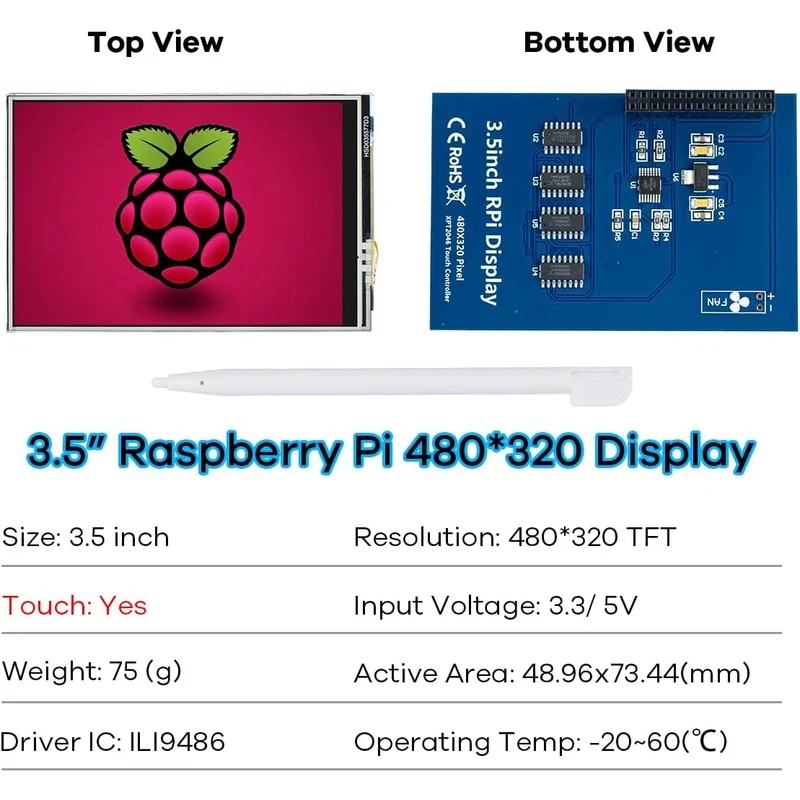 3,5-Zoll-Raspberry-Pi-Anzeigem – Pi Display Bewertung und Preis